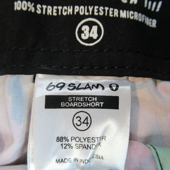 69 Slam Board Shorts Mens Size 34 Graphic Ladies Bikinis Swim Surf Ocean Beach - Picture 12 of 15